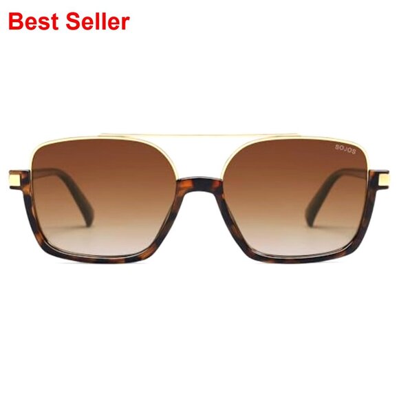 Polarized Aviator Sunglasses Oversized Square Frame UV400 Protection main image 4